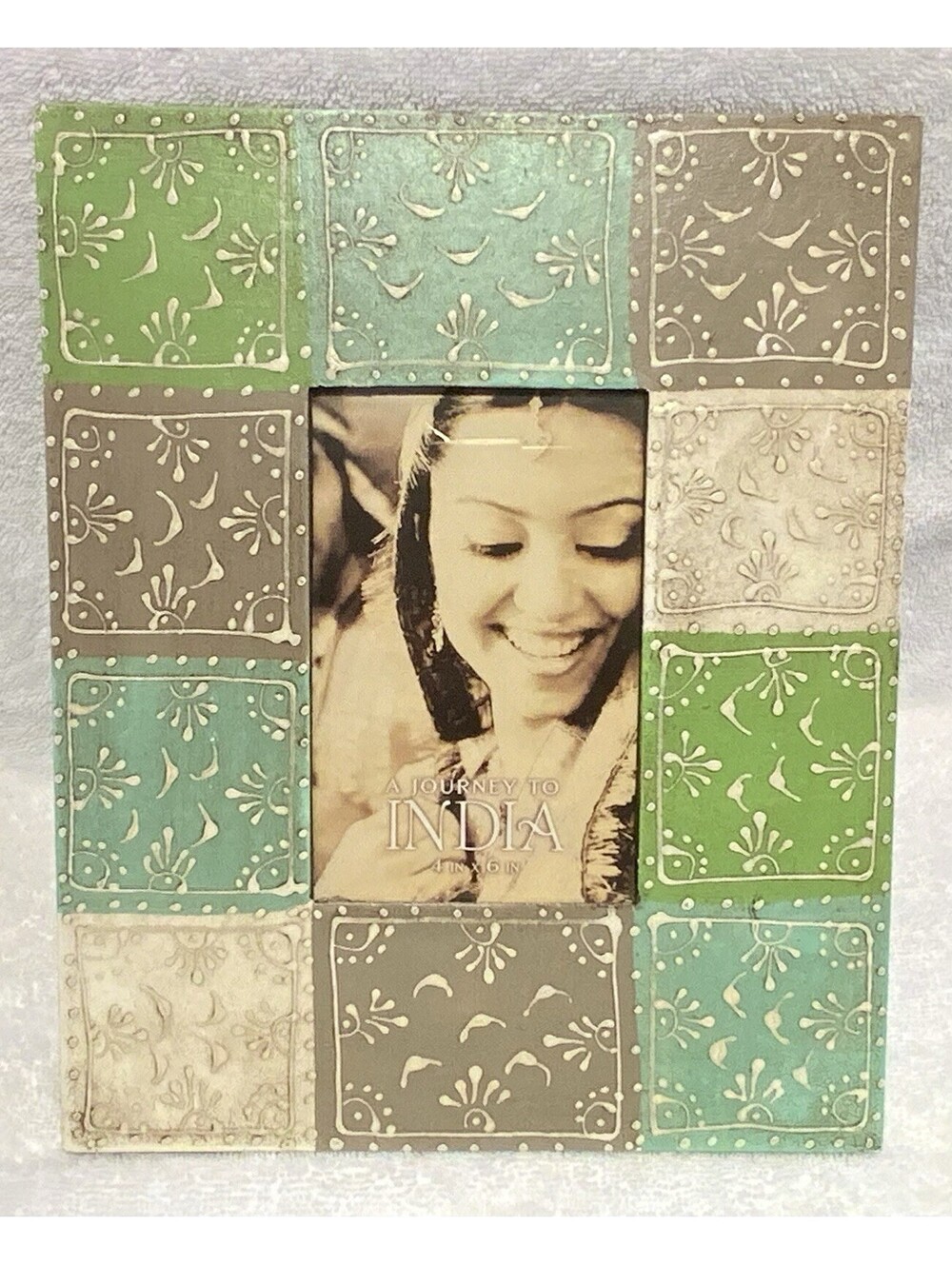 Faux Multicolor Tile 11” x 9” Picture Frame - Fits 4” x 6” Interior Picture